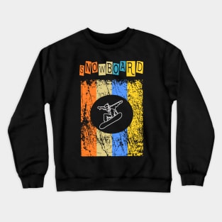 cool Snowboard retro vintage sport Design Gift Crewneck Sweatshirt